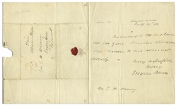 Martin Van Buren Autograph Letter Signed & Free Franked Signature
